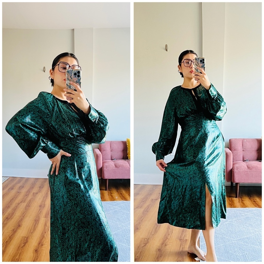 Diane von Furstenberg Spring 2018 Paisley Print Silk Blend Dress Size 12​​ - Picture 2 of 11